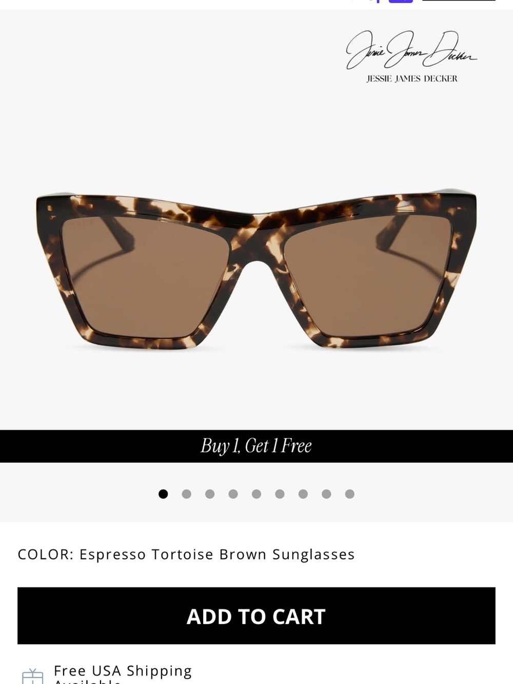 Diff Eyewear Espresso Tortoise Sunglasses - Vivi - Jessie James Decker